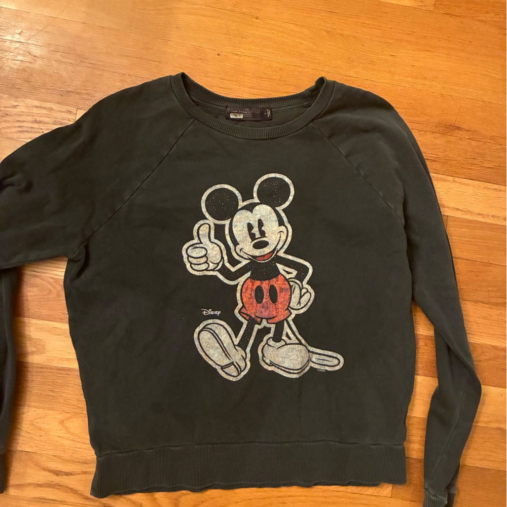 Junk Food Clothing Dark Green Mickey Mouse Hoodie